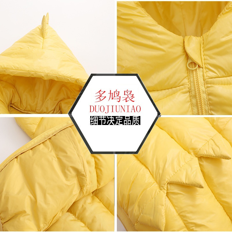 Transfronterizo 2025 otoño y invierno nuevo tipo de dibujos animados niños plumón chaqueta de algodón para hombres y mujeres chaqueta de algodón corta delgada