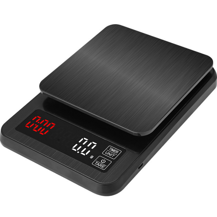 触摸咖啡秤 家用手冲0.1g咖啡称USB充电智能带倒计时厨房秤咖啡秤