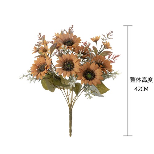 Green plant wholesale autumn wind sun bouquet artificial flower manufacturer fake flower wedding decoration cross-border CL06001