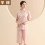外穿短袖珠光复古风家居服
