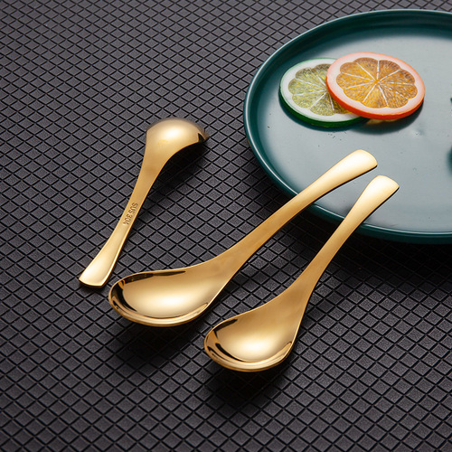 304 Stainless Steel Earl Spoon Household Children's Spoon Dessert Spoon Hotel Thickened Chinese Palace Spoon Wholesale