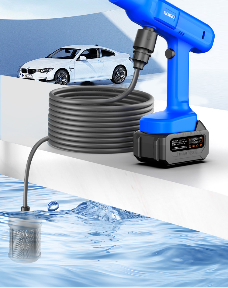Factory Direct Sales Wholesale Wireless Car Washing Machine Household Car High Pressure Cleaning Machine Multi-Functional Portable Water Gun Cleaning