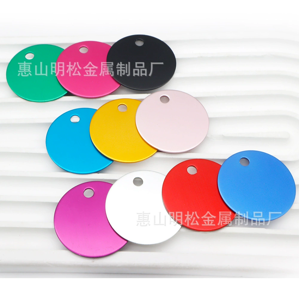 Алюминиевая бирка для собаки 20 мм, лазерная гравировка, подвеска для домашних животных с защитой от потери, аксессуары для подвесок для домашних животных