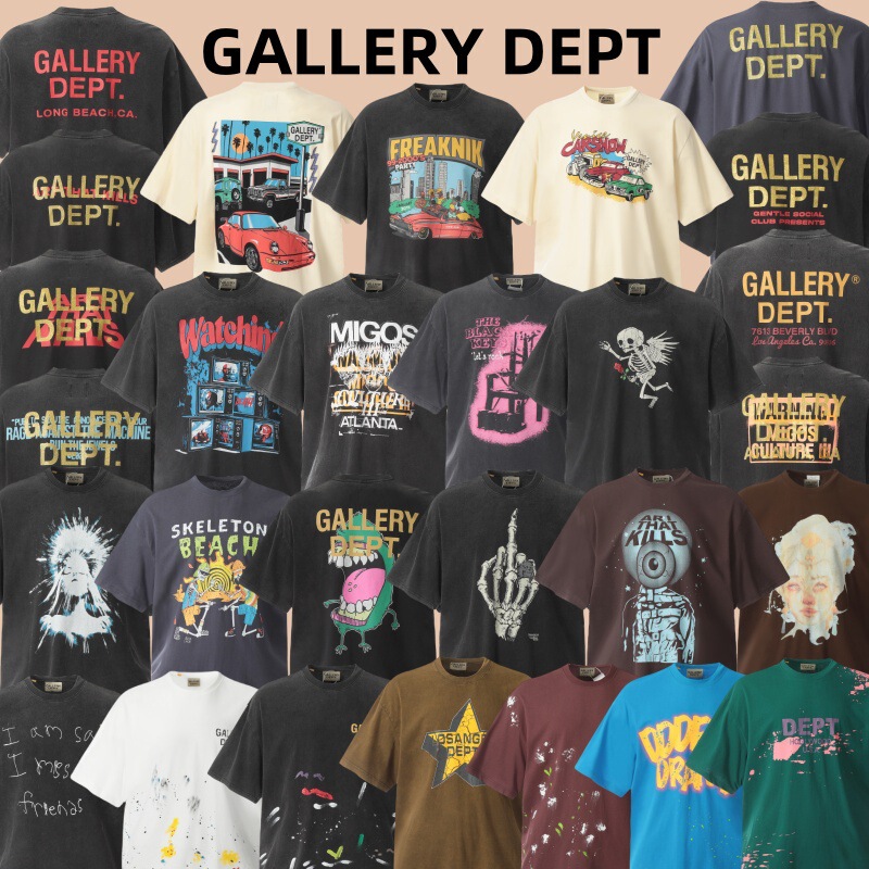 Gallery Dept Letter Vitage Graffiti Washed Retro High Street Loose-Fitting Unisex Short-Sleeve T-Shirt Summer Gallery Dept Letter Vitage Graffiti Washed Retro High Street Loose-Fitting Unisex Short-Sleeve T-Shirt Summer