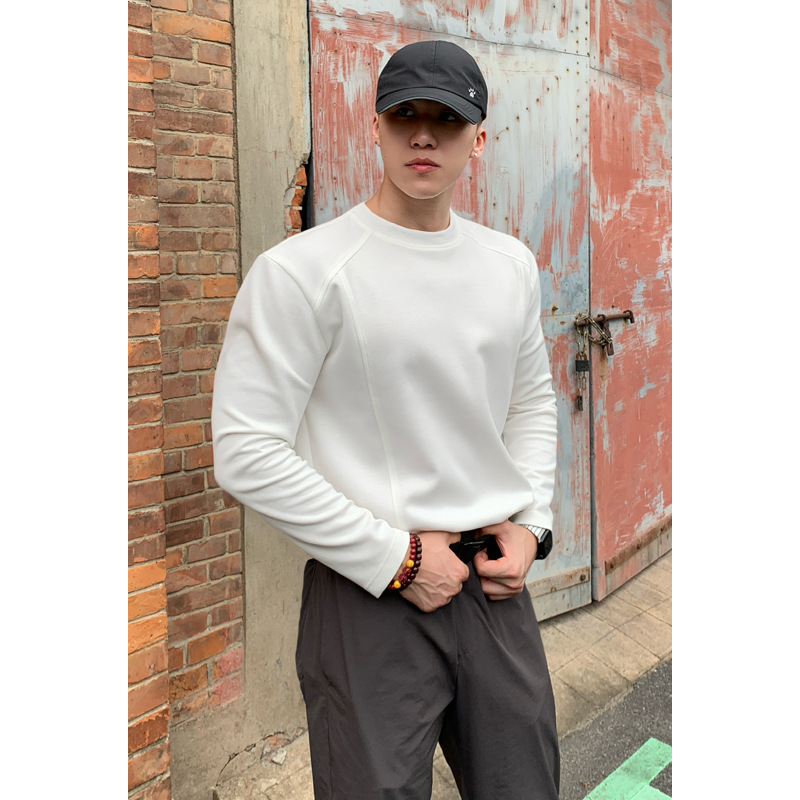 Trendy American-style Deconstructed Patchwork Long-sleeve T-shirt, Autumn Vintage Versatile Loose Casual Top_voghion.com