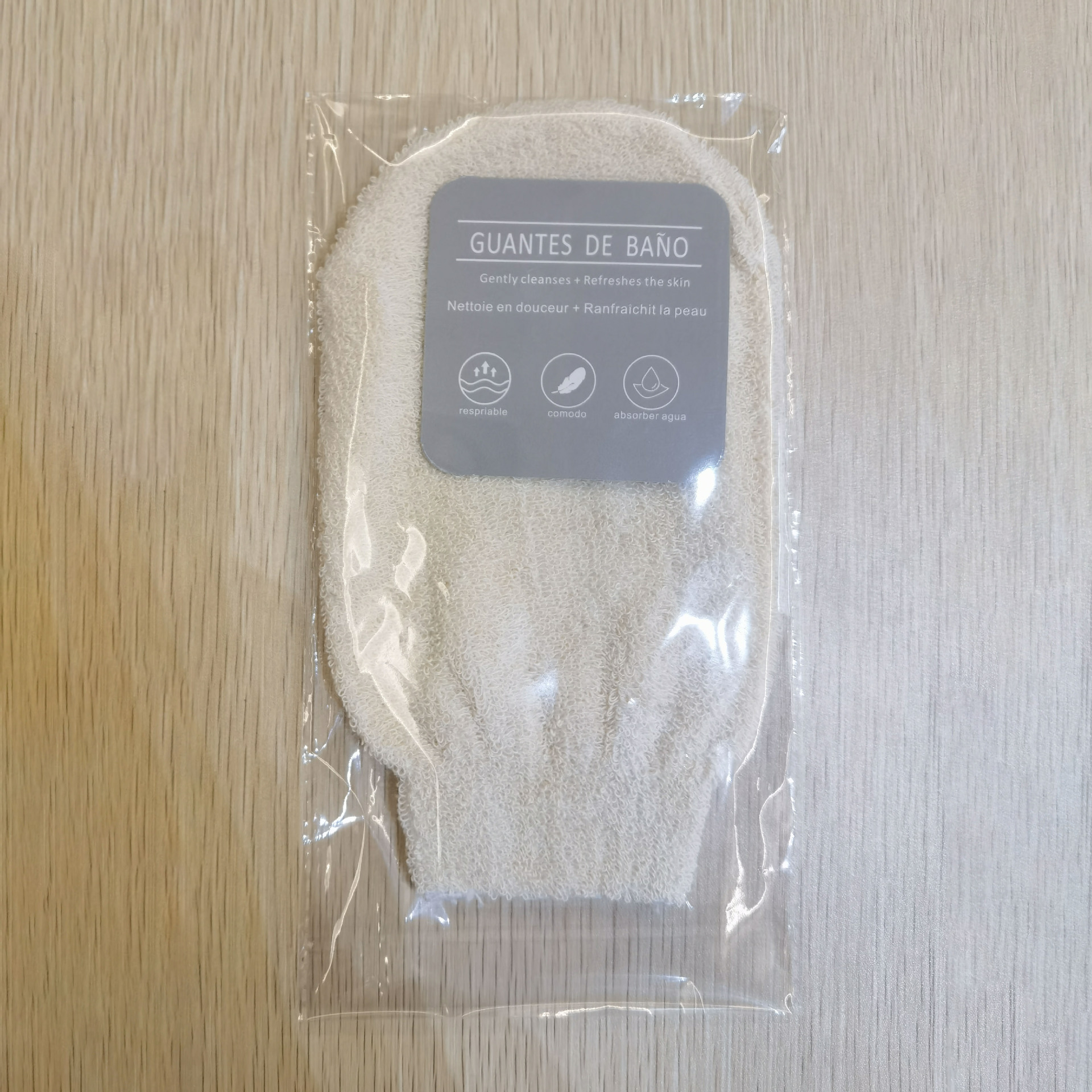En stock Cáñamo guantes de baño Toalla de baño frotar mochila guantes de lavado de dedos cepillo de baño cubierta de barro frotar Toalla de la espalda