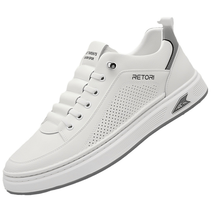 Nuevos zapatos blancos para hombres, zapatos de punta herméticos y transpirables de verano, zapatos casuales de moda para hombres, zapatos para hombres al por mayor
