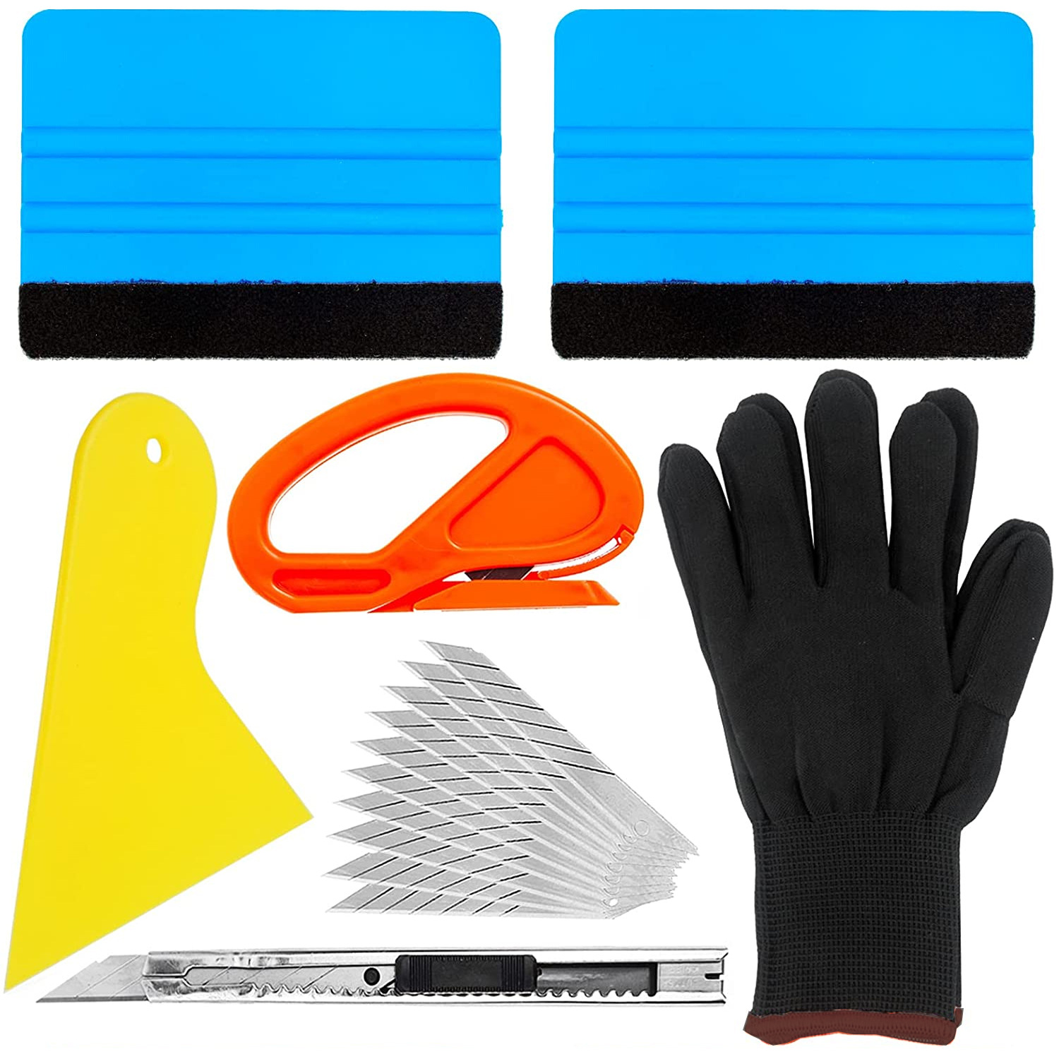 16件套汽车贴膜工具带修膜器、毡边刮刀、乙烯基膜贴花刮刀、贴纸