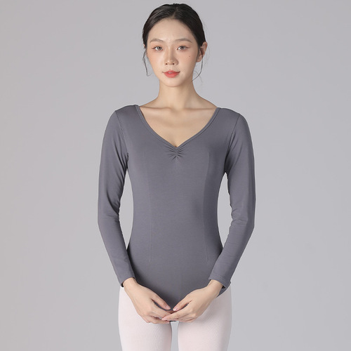 Dance Exam Dance Suit Body Suit Adult Short Sleeve Elastic Solid Color Ballet Dance Bodysuit Training Base Training Suit Gym Suit