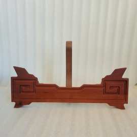 实木雕刻工艺品底座花盆花瓶石头客厅摆件装饰品木雕圆形木质托架