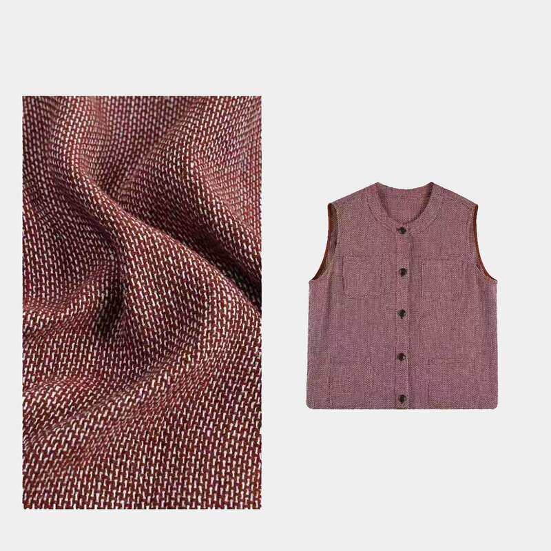 Spring and Summer New Style Women's Yarn-Dyed Han Linen Three-Dimensional Jacquard Lazy Breathable Fashionable Old Money Style Vest Fsy60343