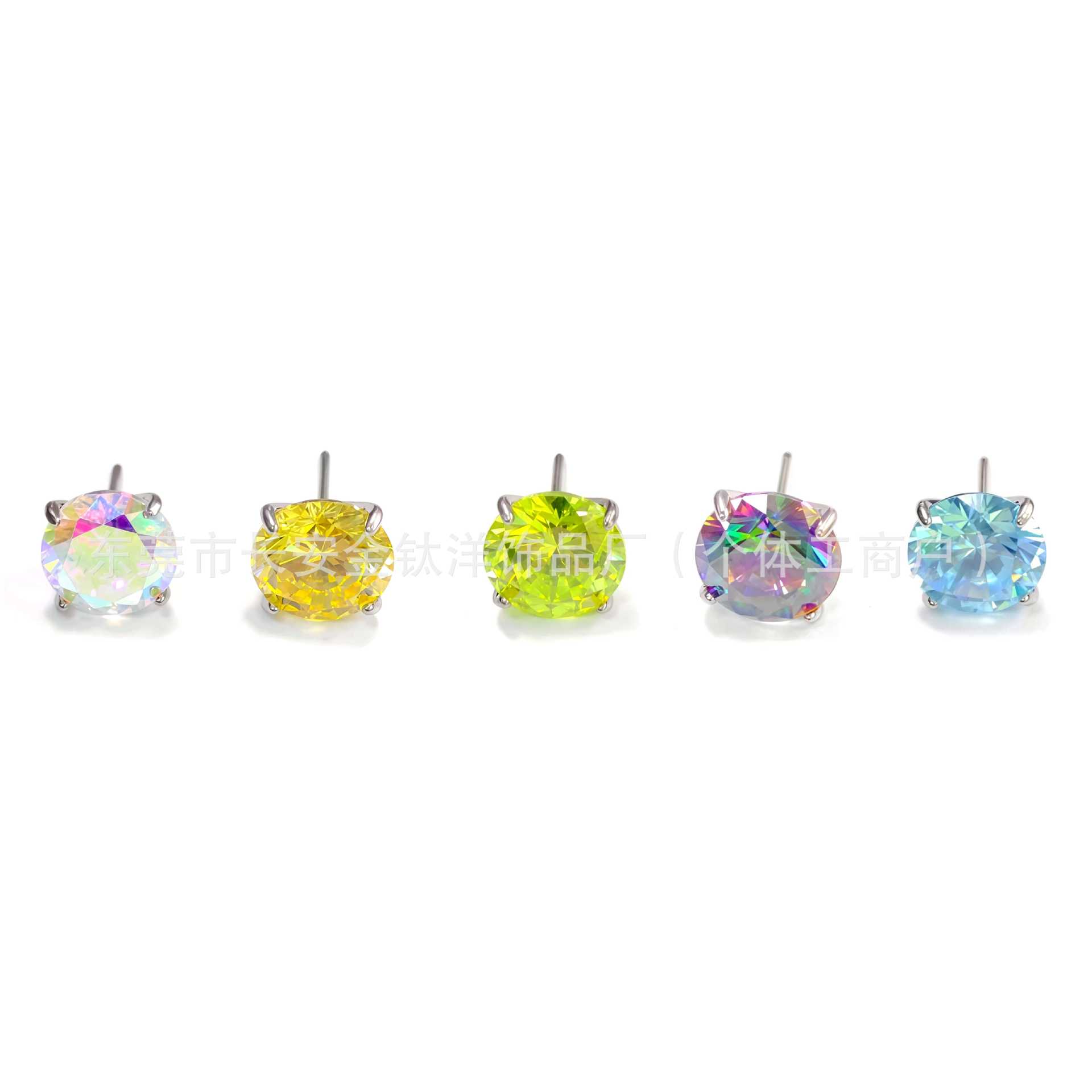F136 Titanium Pin-Style Claw-Set 5A Zircon Lip Stud Nose Stud Ear Stud G23 Titanium Alloy Piercing Jewelry detail image 7