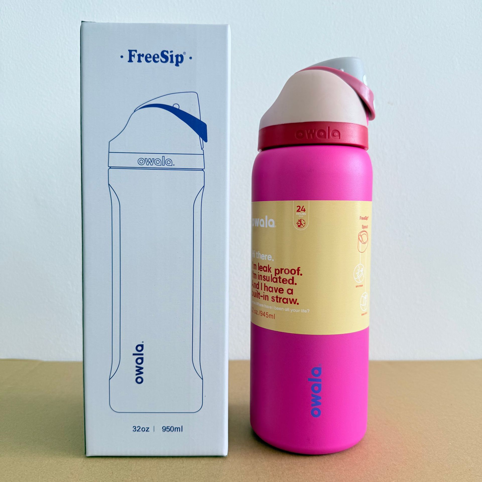 Owala en stock de gran capacidad portátil hervidor de agua al aire libre para hombres tazas de agua caliente de moda para mujeres tazas de fruta deportivas al por mayor