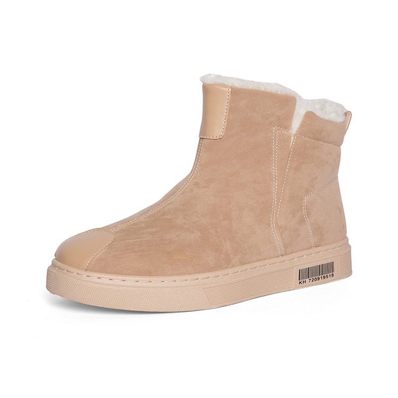 Snow winter fur integrated with plush insulation, Northeast large shoes, men's high top cotton boots, outdoor workwear_voghion.com