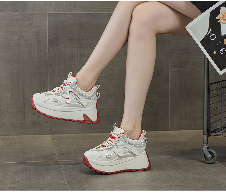 Giày sneaker nữ đế dày phong cách retro cổ điển — 5028 da tím, 5028 da vàng, 5028 da xám, 5028 da đỏ chi tiết 19