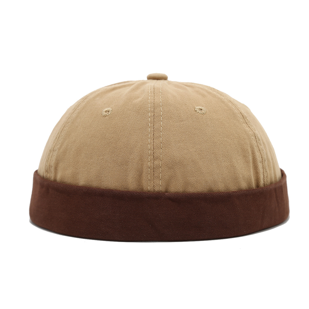 Nuevo estilo americano de algodón empalmado sombrero hombre hip-hop yapai sombrero hombre sin cornisa sombrero de piel de melón mujer al aire libre image 6