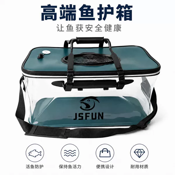 Transparent Live Fish Bucket, Fish Protection Box, Thickened Fish Box, Integrated Foldable Fish Protection Bucket, Special Fishing Bucket for Wild Fishing