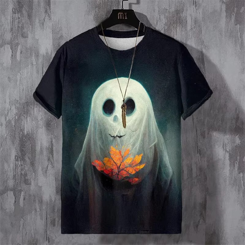 Men's Halloween T-Shirt 3D Printed Ghost Pattern T-Shirt Casual Round Neck Short Sleeve T-Shirt Y2K Men's Clothing Top Men's Halloween T-Shirt 3D Printed Ghost Pattern T-Shirt Casual Round Neck Short Sleeve T-Shirt Y2K Men's Clothing Top
