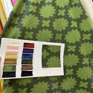 传统宝相团花纹祥提花布 新中式汉服袄子马甲外套棉服面料