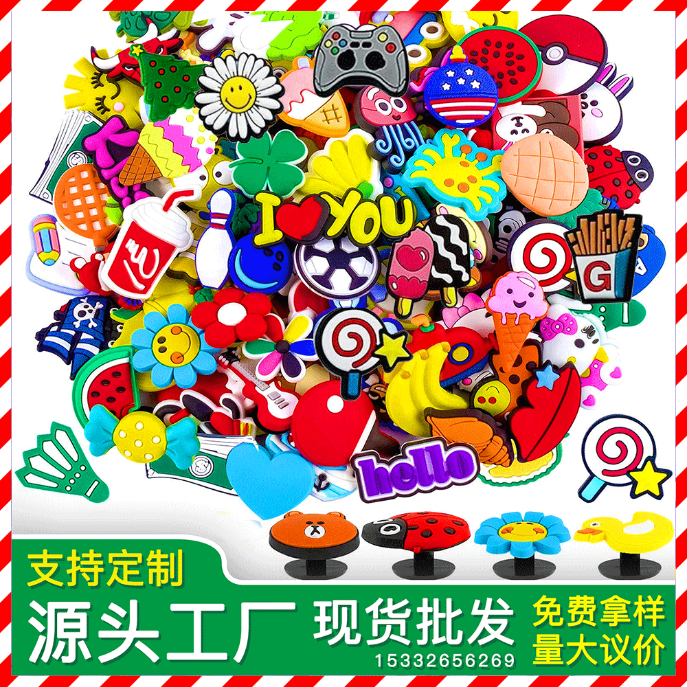 Agujero zapatos flor zapato hebilla 100 accesorios del zapato PVC goma suave DIY zapatos accesorios zapato hebilla joyería inferior hebilla accesorios del zapato