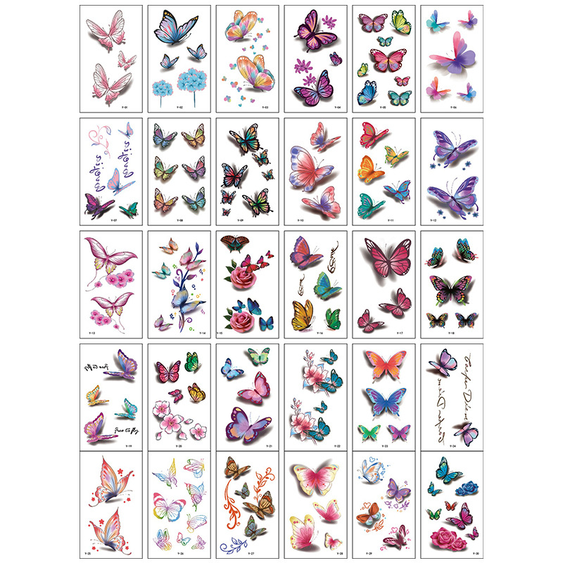 Pequeñas pegatinas de tatuajes de flores impermeables frescas, tatuajes de hombres y mujeres sexy, cicatrices desechables, pegatinas de tatuajes de rosas personalizadas