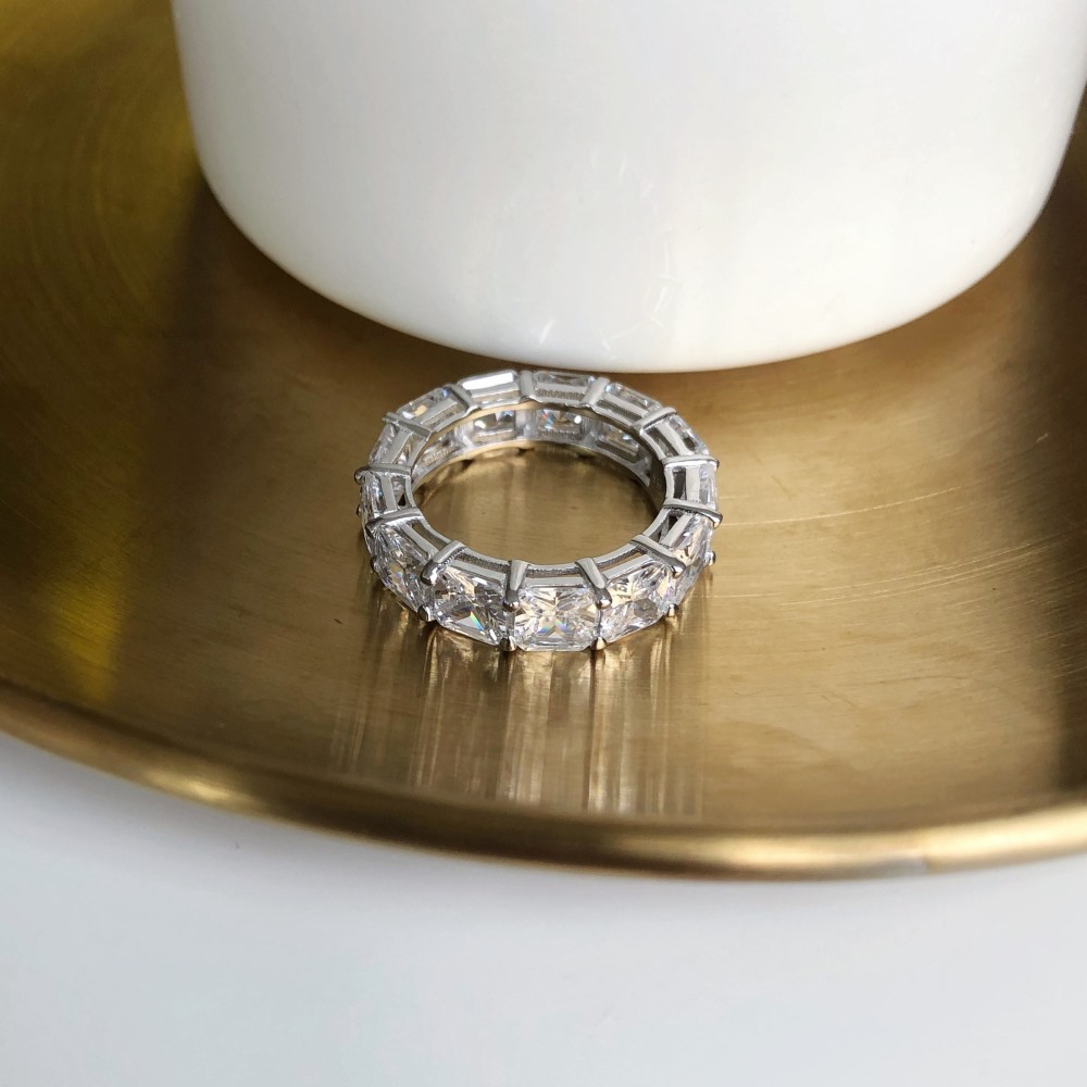 Fashion Geometric Sterling Silver Inlay Zircon Rings 1 Piece