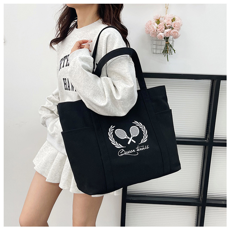 A new best-selling large-capacity casual canvas bag, a Korean-style fashionable and simple canvas bag for commuting to school undefined