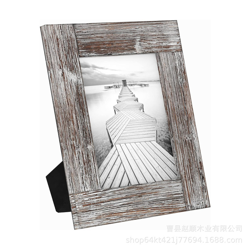 American Country Photo Frame Old White Wooden Photo Frame Farmhouse Wall Photo Frame Home Office Desktop Photo Frame Table