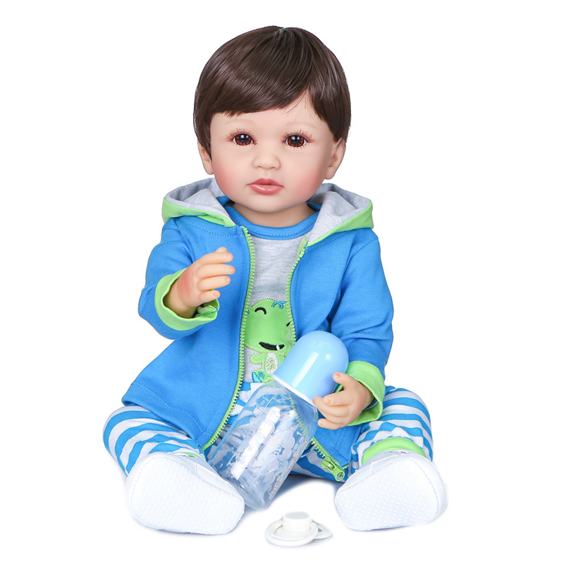 55cm full glue Boy Doll lindo bebé transfronterizo e-commerce suministro Amazon entrega de una sola pieza