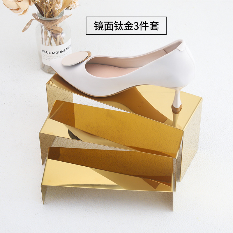 Stainless steel shoe rack display rack shoe bag display rack shoes women's clothing store display bag display rack shoe store display rack