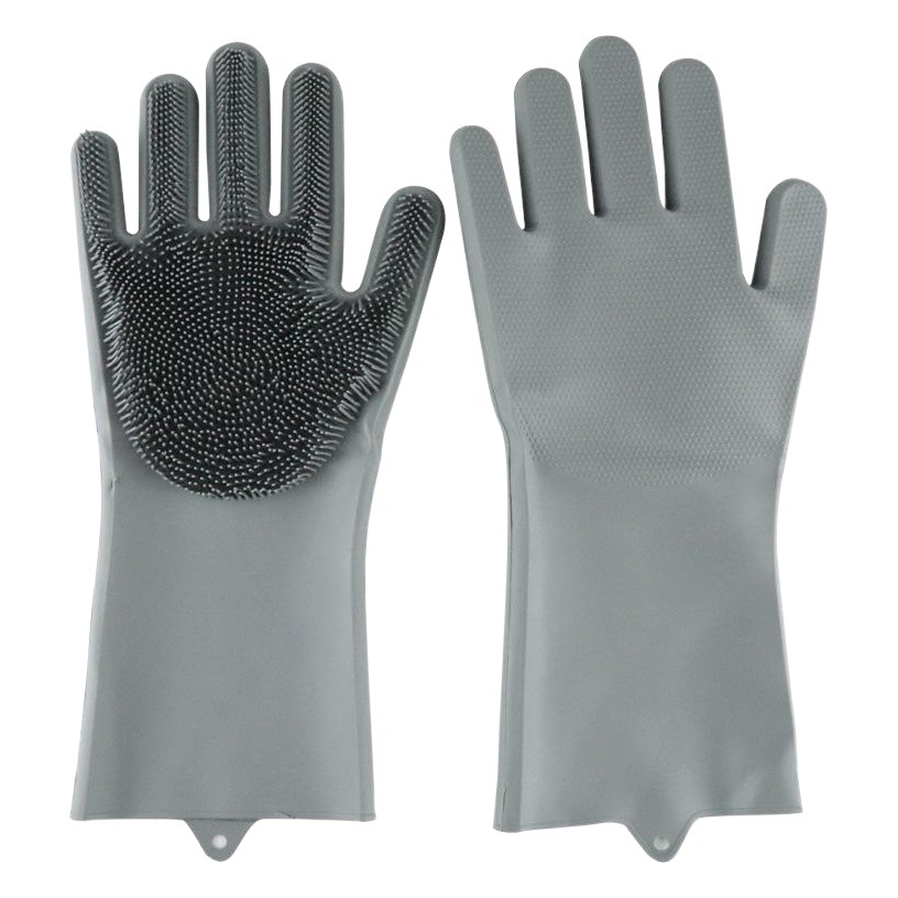 Houjia PET silicona lavavajillas guantes de cocina impermeable guantes de silicona limpieza del hogar cepillo tazón artefacto