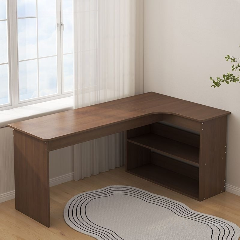 Corner Desk for Home Use, Study Table, Bedroom Vanity Table for Girls, Integrated Bookshelf, L-Shaped Corner Computer Desk