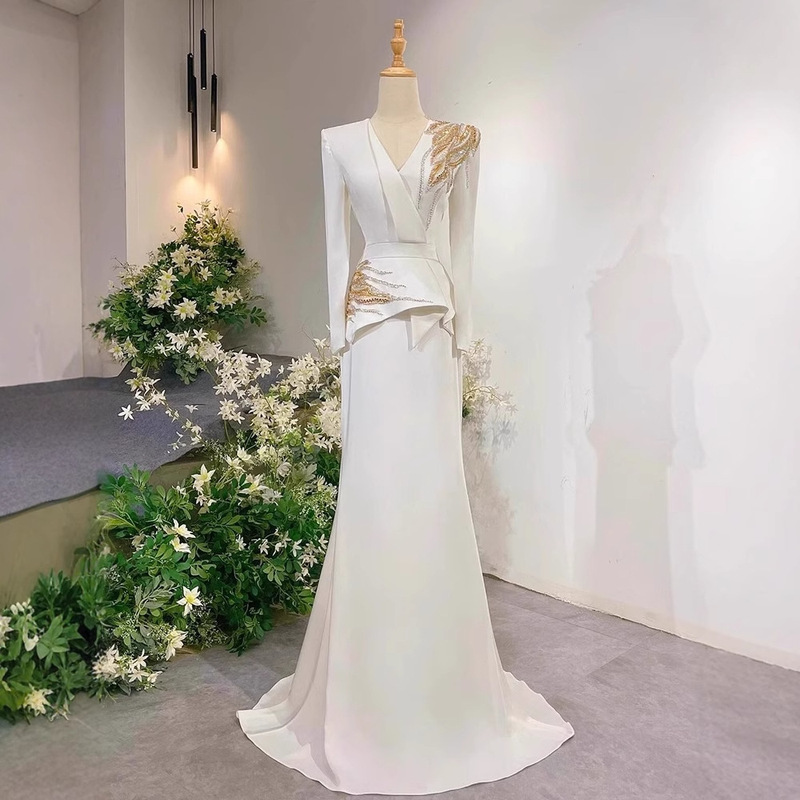 High-end Host Evening Dress Light Luxury Elegant Banquet Chorus Performance Dress Piano Performance Bells Art Test dress High-end Host Evening Dress Light Luxury Elegant Banquet Chorus Performance Dress Piano Performance Bells Art Test dress
