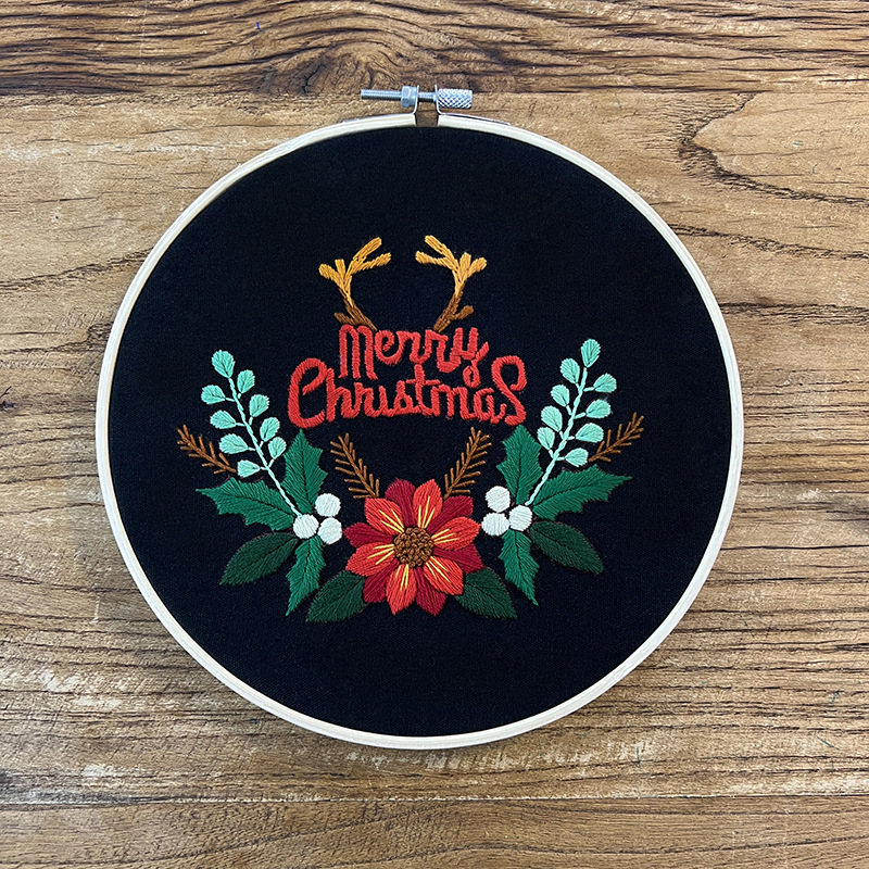 Bordado hecho a mano material de bricolaje Paquete de flores tridimensional Junior novato bolsa de suministro transfronterizo creativo Lu bordado colgante de Navidad pintura