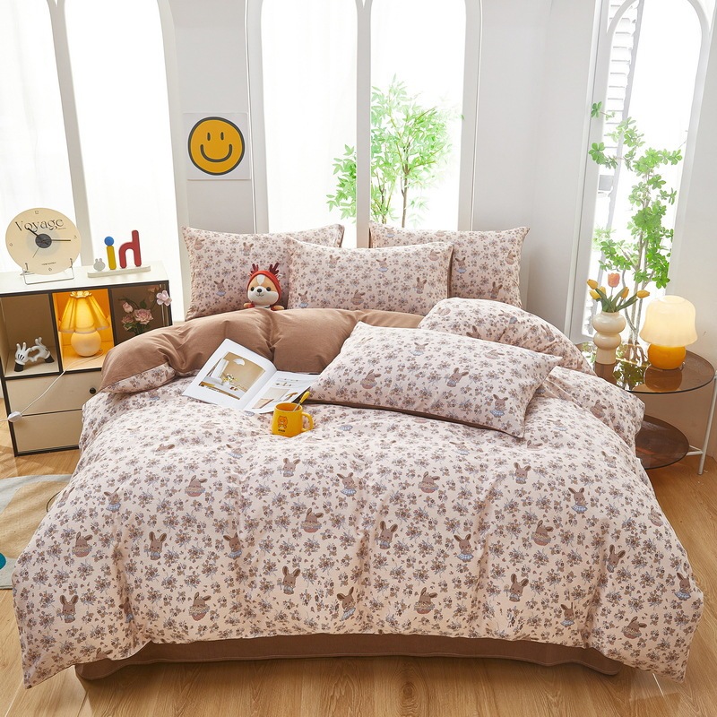 Mercury Home Textilesの4点セット、純綿花柄キルトカバー、純綿キルトカバー、爽やかで肌に優しい4点セット|undefined