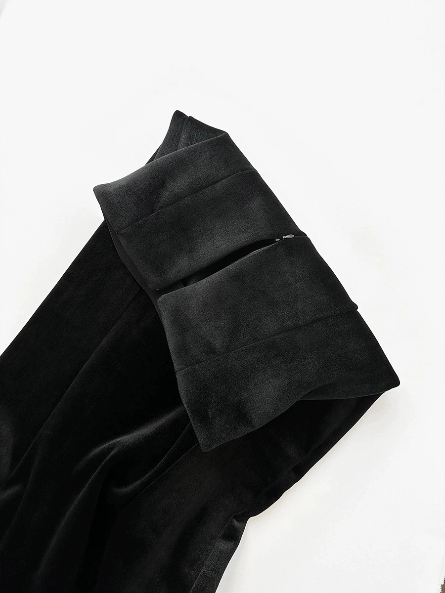 K Thick Black Fishtail Skirt, Half Body Skirt For Women, High Waist, Slim, Medium To Long, A-line Skirt With Wrapped Buttocks_ecoleips.com
