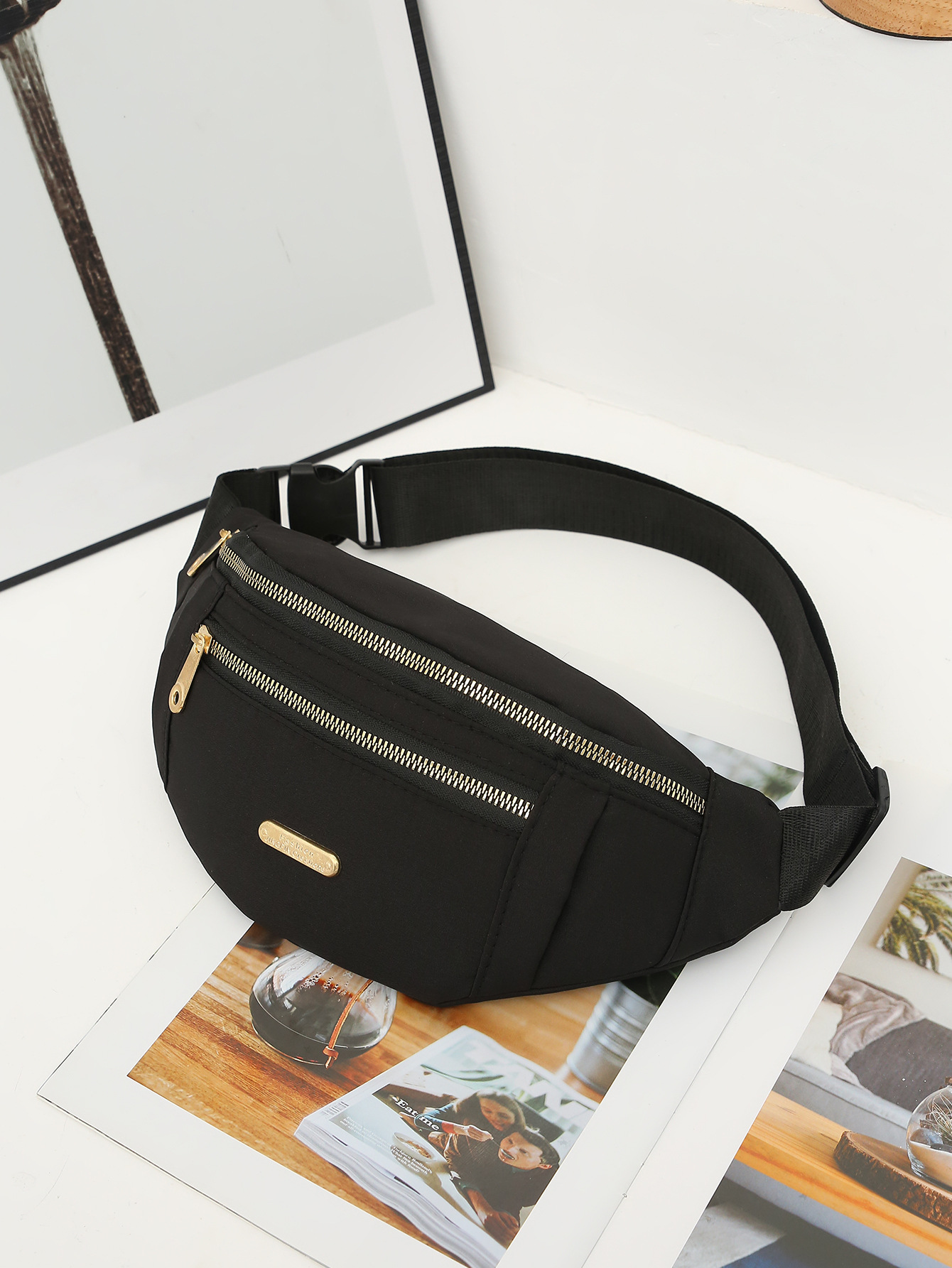 Daily Occasion Nylon Material Solid Color Pattern All Seasons Season Women's Streetwear Solid Color Nylon Waist Bags