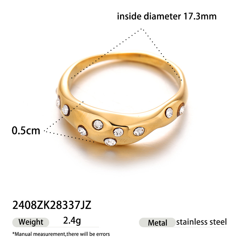 Anillo de acero inoxidable de oro de 18 quilates, diseño de nicho femenino, joyería de moda para mujeres, anillo de acero de titanio universal