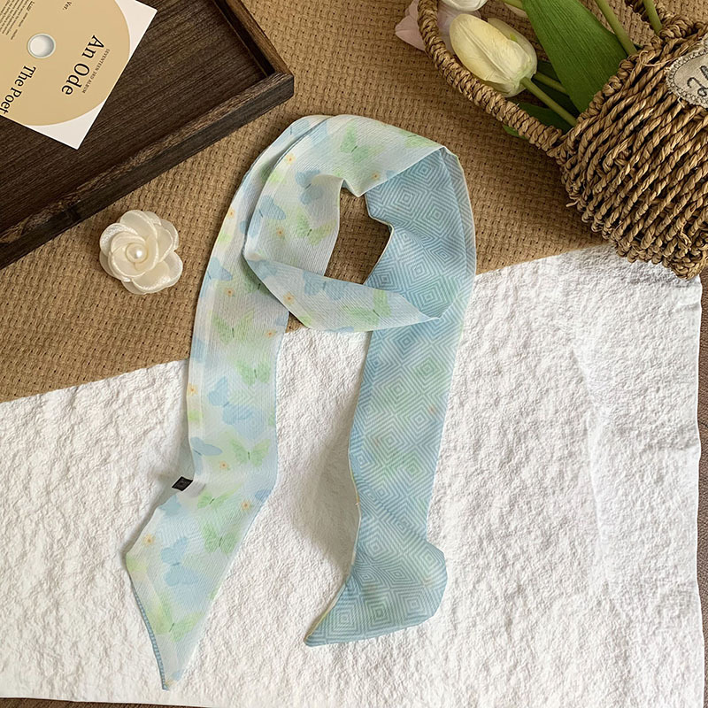 Bufanda de seda, bufanda pequeña de moda de alta gama, flor de todo fósforo, clip tridimensional, decoración de flores, serpentín, diadema