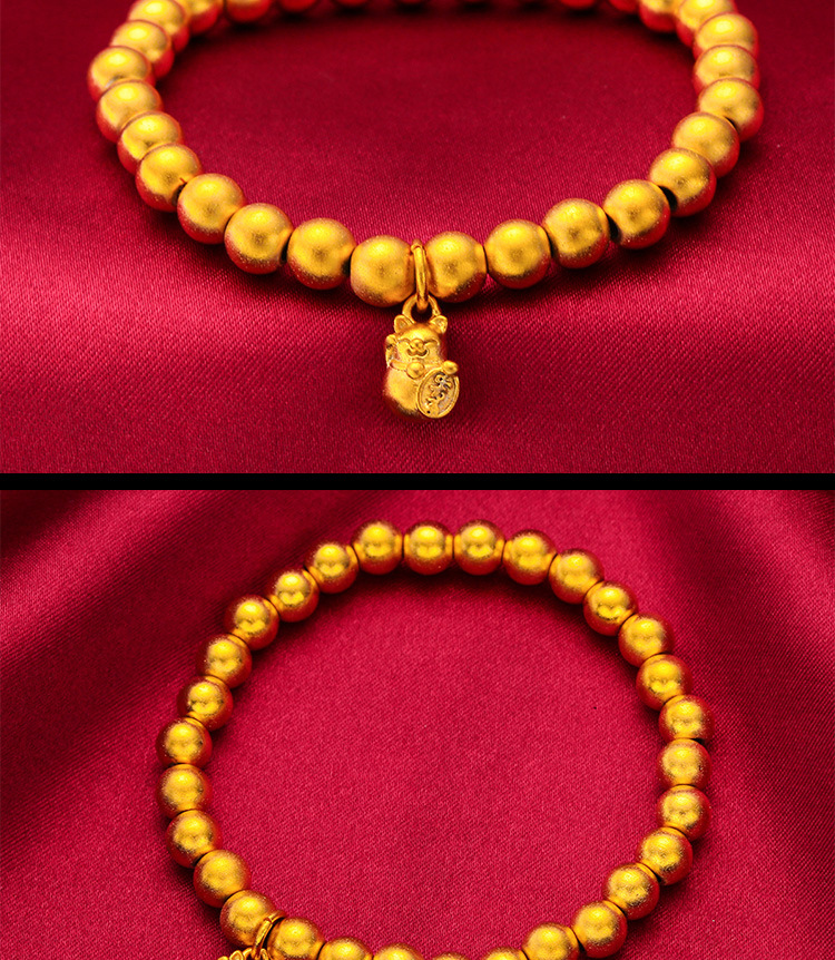 Unisex Jewelry Fashion Bracelet Lucky Cat Pendant Ancient Method Inheritance Two Shihuan Transfer Bead Bracelet_voghion.com