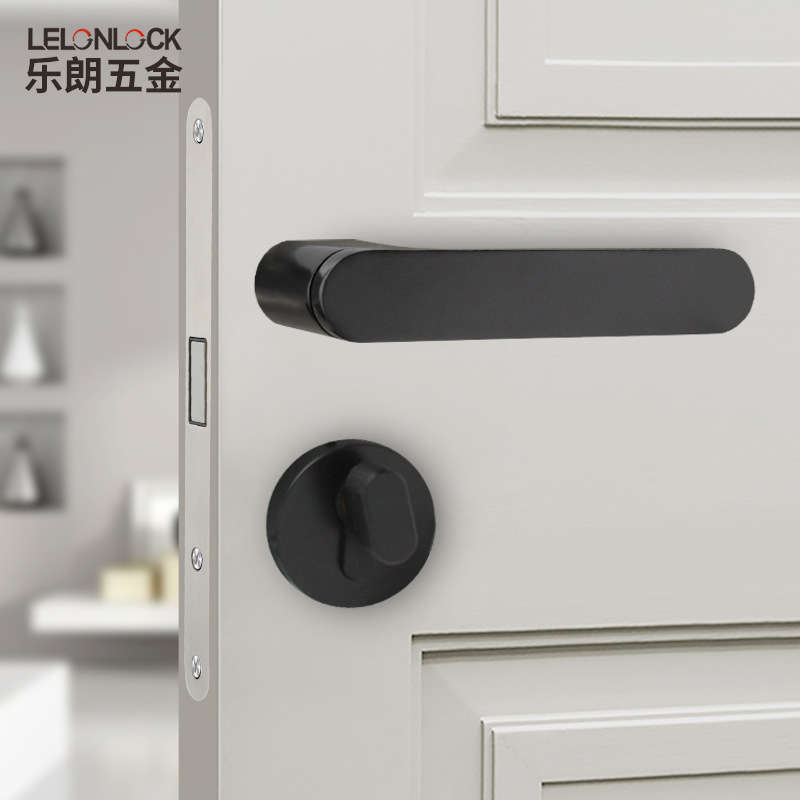Fabricante personalizado aleación de zinc sólida manija ovalada manija silenciosa absorción tipo separación cerradura interior minimalista