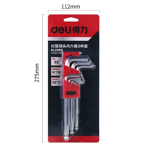 Long ball head hexagonal 9-piece set DL2269