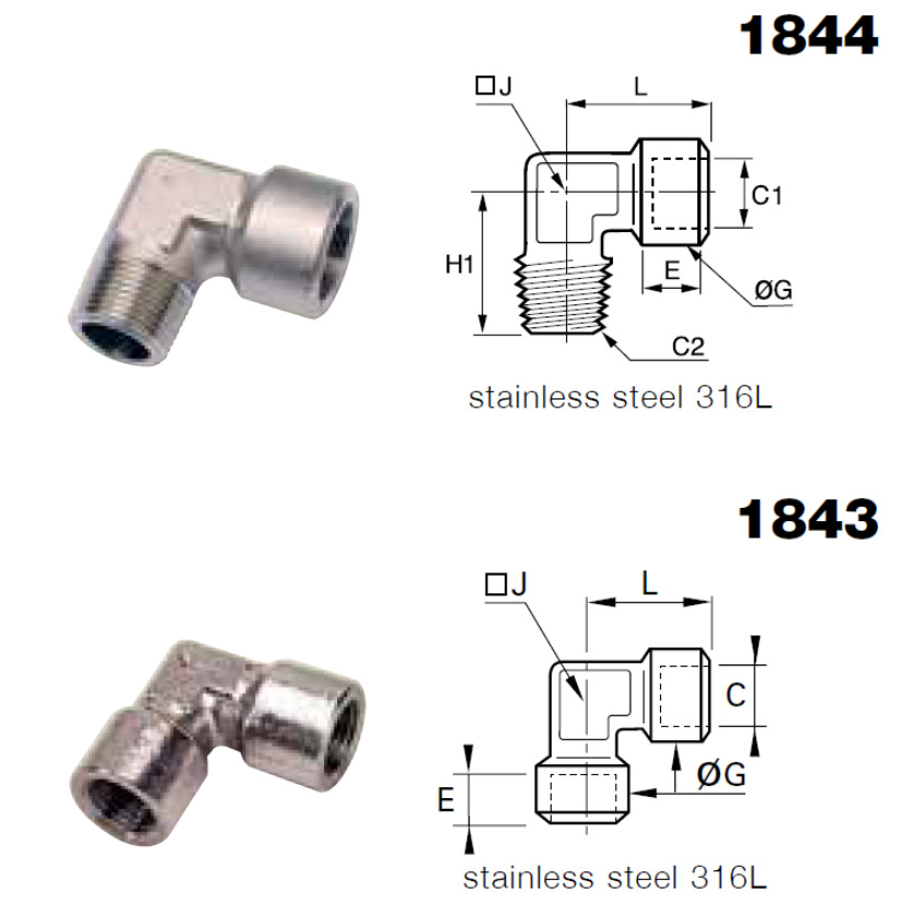 Legris乐可利 不锈钢转接头1844 17 17/1843/1845/1871/1817/1855