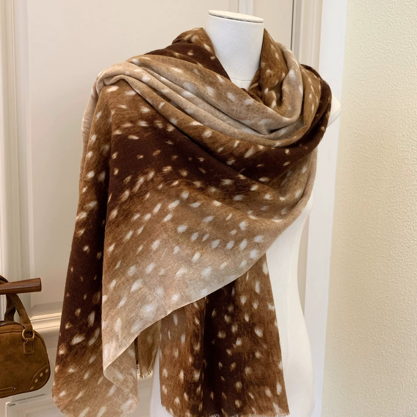 【Polyester-Cotton Print】Cross-border best-selling watercolor painting series printed scarf, double-sided permeable, soft tie-dye scarf