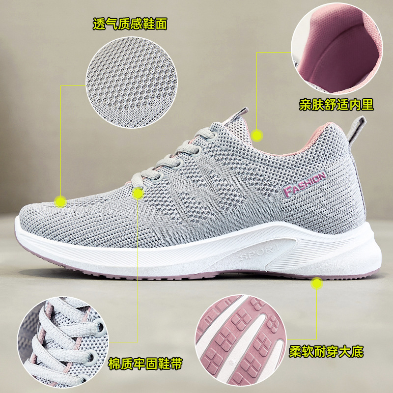 Zapatos de Mujer Verano 2025, Nuevos Zapatos Deportivos Transpirables de Malla Tejida, Zapatos de Mujer Ligeros con Suela Suave