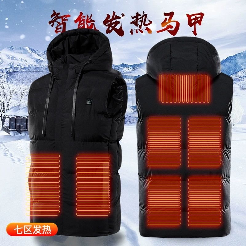 Зона 7 нагревательный жилет интеллектуальная постоянная температура USB-зарядка нагревание одежды с хлопковой подкладкой плюс размер трансграничный для прямых продаж с фабрики
