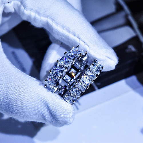 ins European and American luxury princess assured row ring imitation moissanite bright super flash heart-shaped oval open ring