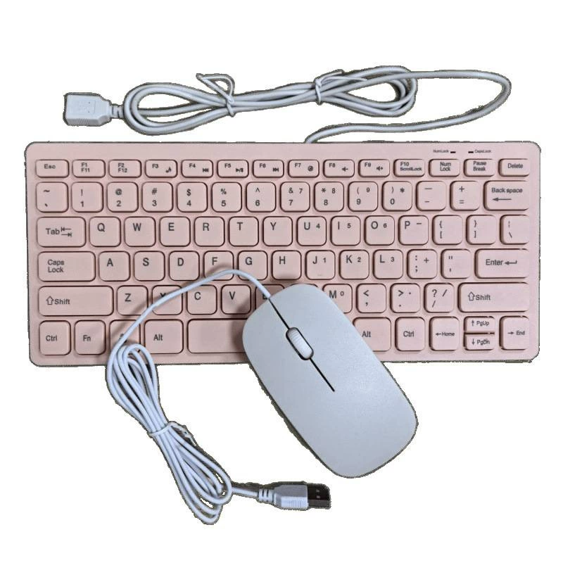 Laptop, small keyboard, mouse, set, acrylic calligraphy for office