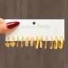 Earrings, retro set from pearl, suitable for import, European style, wholesale