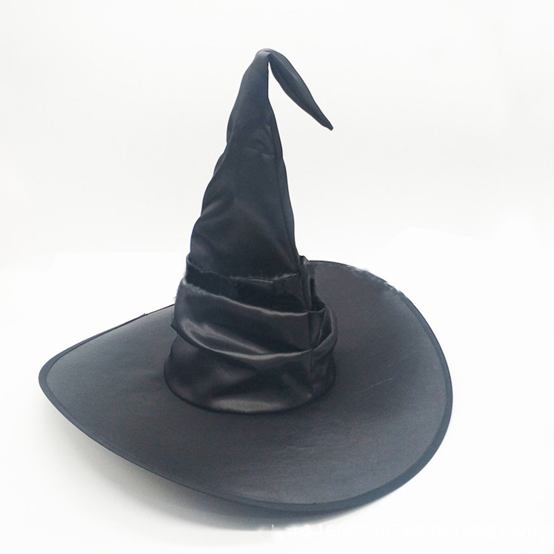 新しいハロウィーンのしわの魔女の帽子のパーティーの魔女の帽子の黒いオックスフォードの布の魔女の帽子のマントのセット|undefined